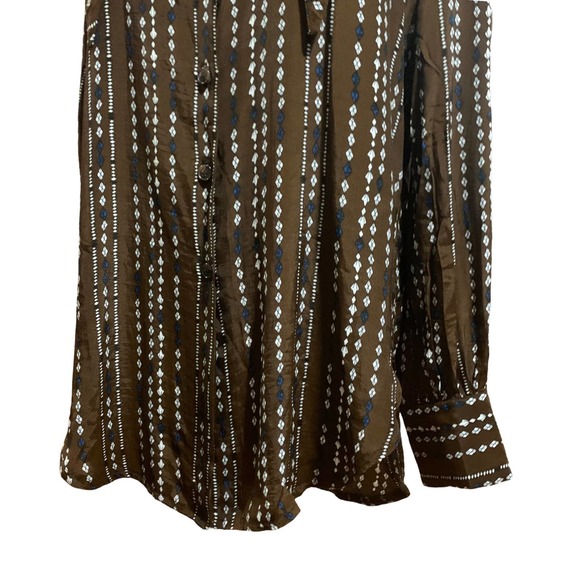 La Robe Brown 60’s Style Button Down Size M - Picture 4 of 6